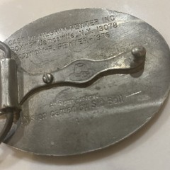 Vintage 1976 Pilgrim Pewter Inc. Sid Bell Design Oval Running Buck Belt Buckle