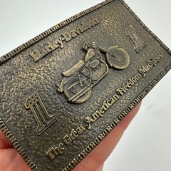 Vintage 1974 Bergamot Brass Works Harley Davidson Freedom Machine Belt Buckle