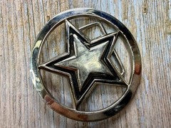 Famous Stars & Straps Five Point Star Logo See-Trough Silver Color Belt Buckle
