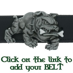 British Bulldog & Bone Belt Buckle Dog Canine