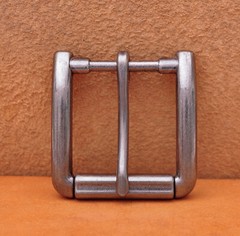 Antiqued Silver Single Prong Replacement Roller Belt Buckle Fits 40mm Belt Strap