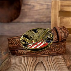 Proud to be American Buckle & Belt, Western Style Patriotic Jeans Accessory