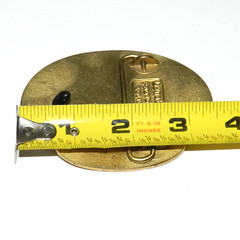 VINTAGE PSA ENGINES BRASS AND RED TURQUOISE DYNABUCKLE BELT BUCKLE VERY RARE!
