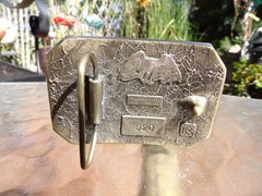 VTG 1976 MENS GREAT AMERICAN BUCKLE CO. LTD EDITION SOLID BRASS BELT BUCKLE