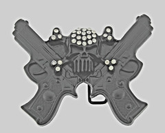 Skull Belt Buckles Black Bling Style Metal Vintage Halloween Gun Pirate Skeleton