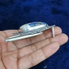 Sodalite Belt Buckle Silver Plated Handmade Western Cowboy Gemstone Buckle