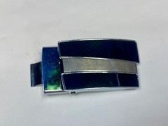 Replacement Silver And Black Line Pattern Vintage Retro Belt Buckle