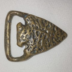 Arrowhead Belt Buckle 2&Prime; Brass 70s Vintage Textured Western