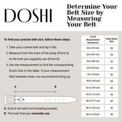 DOSHI Vegan Leather Belt for Men – 1 3/8&Prime; Width, PVD Polished 32, Black