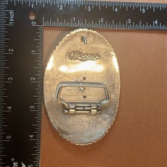 Nocona Silver Horse Head Rhinestone Western Floral Scroll Oval Belt Buckle