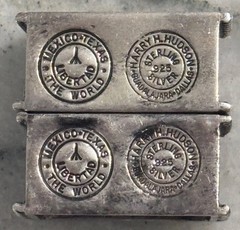 Harry Hudson Sterling Silver 14K Gold Ranger Belt Buckle Set 2 EXTRA LOOPS