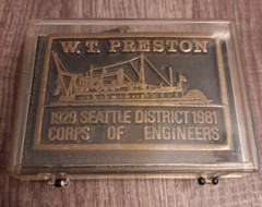 W. T. PRESTON Corps 1981 Rainbow Metals Solid Sand Cast Bronze Belt Buckle