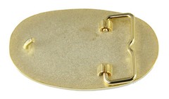 4030323 Polished Gold Tone Shriner Belt Buckle Shrine Scimitar Crescent Star