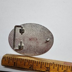 Vintage AVON Metal Silvertone Saddle Engraved Belt Buckle