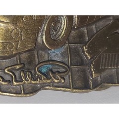 Anheuser-Busch Belt Buckle Mens Bronze Bill Elliott NASCAR Limited Ed Vintage