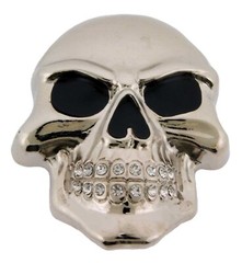 Skull Belt Buckle Men Skeleton Grillz Teeth Silver Bling Halloween Hip Rock New