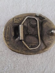 Elk inlay belt buckle, The Great American Buckle Co Copyright 1981 #510