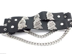 Eagle Leather Biker Western Boot Straps W Chain Buckle Women&rsquo;s Men PAIR