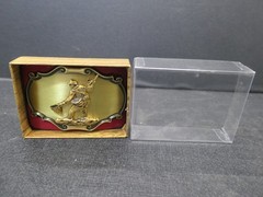 Vintage 1980 Raintree 24K Gold Overlay Fisherman 3.5&Prime; Belt Buckle