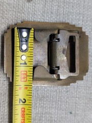 1950s vintage VERITHIN belt buckle « W » high school BRASS giant grip WESTERN