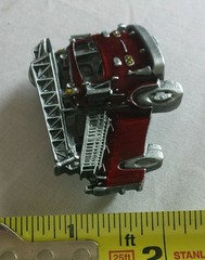RED FIRE LADDER TRUCK SHAPED CUTOUT BELT BUCKLE BERGAMOT BRASS WORKS USA 1978