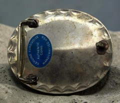 Vintage Buffalo Nickel Belt Buckle Turquoise Coral Southwestern Western Silver