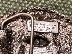Western Belt Buckle Peach Capitol Rodeo 25th Kansas Rare 3D Cowboy Bronco Chute