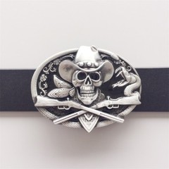 Vintage Style Rodeo Skull Cowboy Black Enamel Belt Buckle also Stock in the US