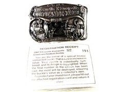 1986 Ellsworth Cowtown Festival Belt Buckle By PRAIRIE ENTERPRISES 42316