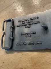 Mining Belt Buckle Collector METAL Original 1984 Safety Award Patina Miner USA