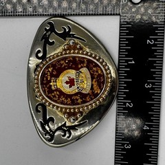 Royal Canadian Legion Past President Belt Buckle Maple Leaf Crown Silver Gold