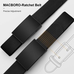 MACBORO 2-Pack TSA Approved Hypoallergenic Size 43 (Fits Waist 35-40）, Black