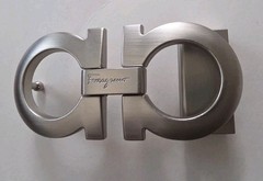 AUTH. SALVATORE FERRAGAMO SILVER GANCINI BELT BUCKLE FOR 1.3&Prime; WIDE BELT STRAP