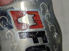 vintage USA made FOX RACING handcrafted WESTERN belt buckle CHROME johnson held