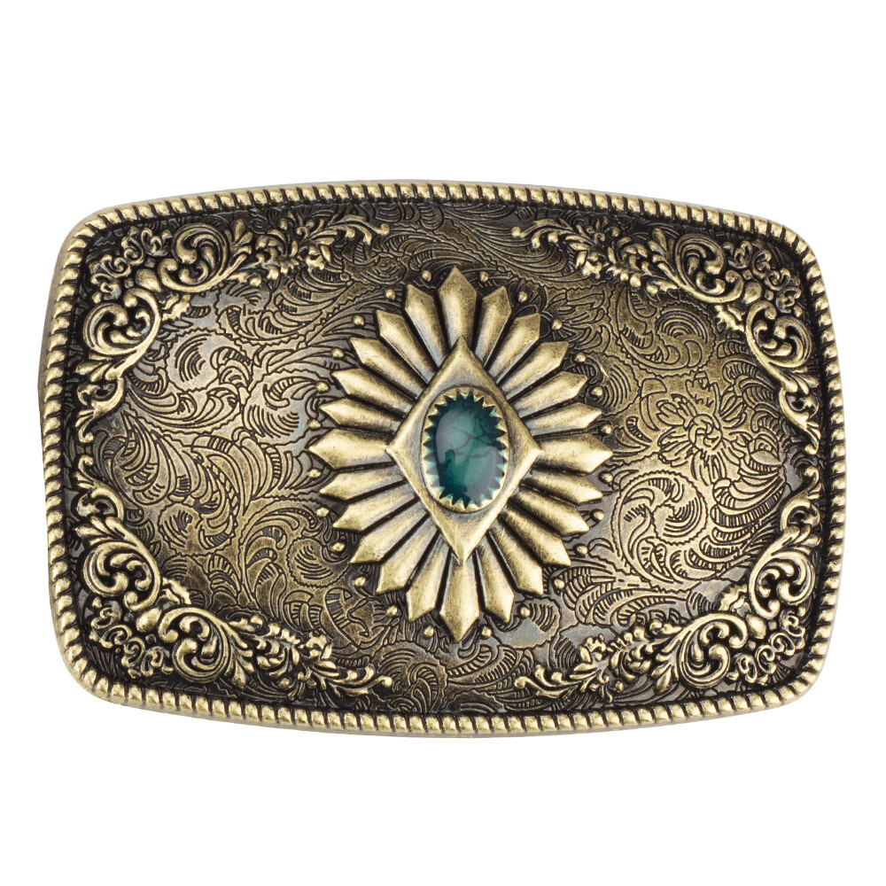 Flower Tattoo Belt Buckle Western Cowboy Native American Motorcyclists (TT-05-G)