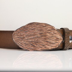 Oval Organic Textured Belt Buckle Belt Buckle Rose Mother of Pearl