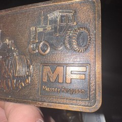 Massey Ferguson Tractor rare vintage Belt Buckle Limited Edition Embossed