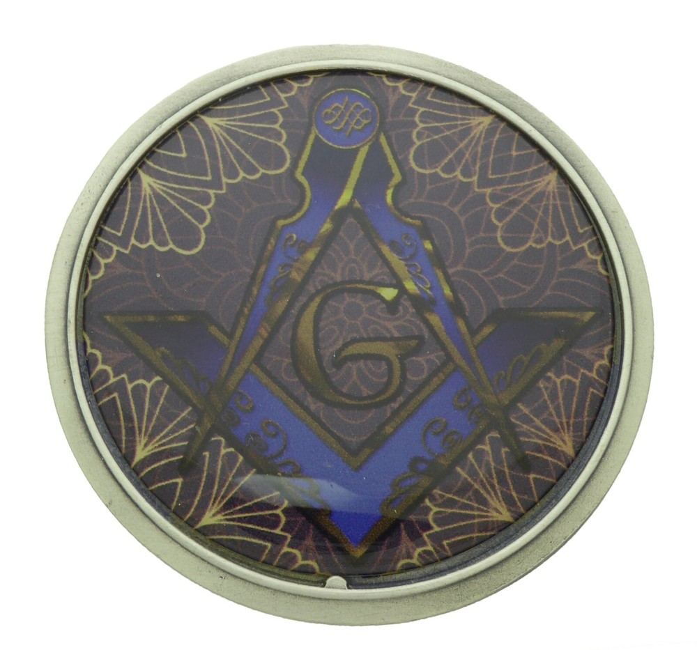 Mason Masonic Fraternal Compass Masonry Freemasonry Master Belt Buckle Vintage