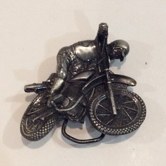 Vintage Belt Buckle Motorcycle Motorbike Cross Stunt Bike Edgy Hipster