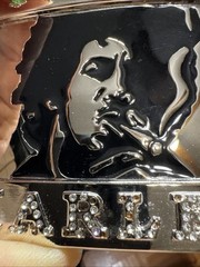 VERY COOL RHINESTONE STUDDED **BOB MARLEY SMOKING MARIJUANA** BUCKLE