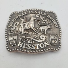 National Finals Rodeo Hesston 1985 NFR Adult Cowboy Buckle, Vintage
