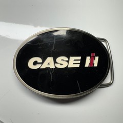 CASE IH Licensed Product Oval Belt Buckle Black Silver Tone CNH America LLC