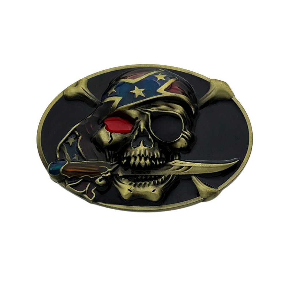 Pirate Skull Western Cowboy Belt Buckles for Men & Women Rodeo Retro Casual Wear