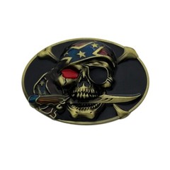 Pirate Skull Western Cowboy Belt Buckles for Men & Women Rodeo Retro Casual Wear