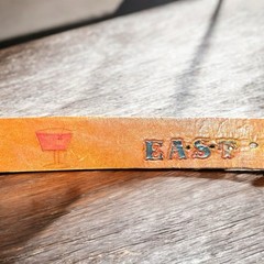 Vintage 1970s Schlitz Beer San Francisco Tooled Leather Belt with Buckle OOAK