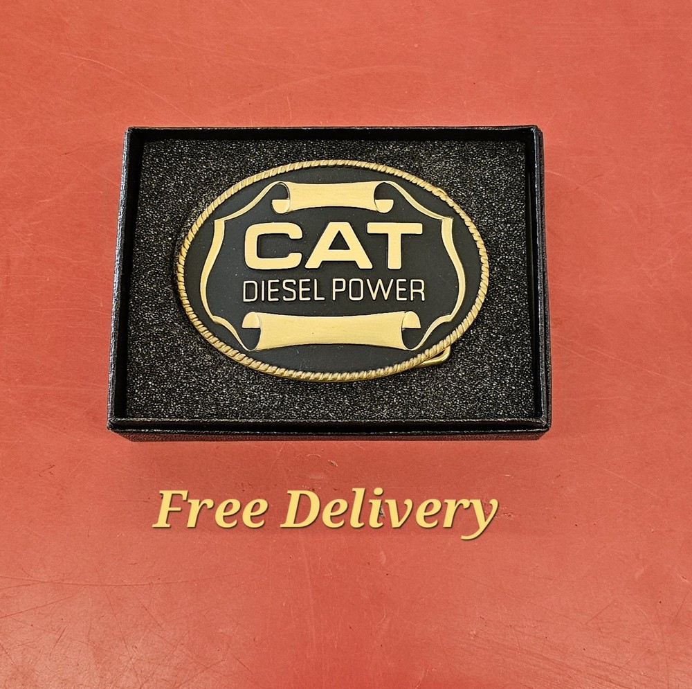 Vintage CAT Licensed Caterpillar Diesel Power Belt Buckle 1986 NIB NOS
