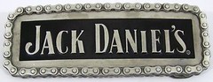 BELT BUCKLES Jack Daniel&rsquo;s Chain Edge Black Silver Rectangle Whiskey No. 7 NWOT!