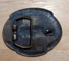 Fire Department Firefighter Fireman Firetruck Belt Buckle 1991 Responder VINTAGE