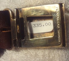 📌NOS TRAFALGAR fine YELLOW GOLD over STERLING SILVER BUCKLE- MONO « M » – $650.00