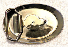 CLASSIC BELT BUCKLE RAILROAD TRAIN CAR CABOOSE ENGINEER CHESSLE GOLD TONE BB6